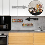 1 x RAW Customer Returns Vidor Metal Spice Rack - Set of 4 Kitchen Shelves Wall Hanging Self-Adhesive Spice Rack No Drilling Required for Kitchen Shelf, Cupboard Insert, Organizer, Bathroom Shelf, 35 x 8 x 5.3 cm, Black - RRP €22.18