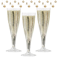 1 x Brand New FARYODI champagne glasses plastic 20 pieces - plastic transparent champagne glasses, disposable champagne glasses or reusable 150ML, suitable for carnival, Christmas, weddings, birthdays, festivals, party-3 - RRP €11.09