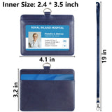 1 x RAW Customer Returns Teskyer ID Card Holder, PU Leather Card Holder, One Transparent Window, 2 Card Slots, Blue - RRP €6.99