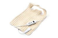 1 x RAW Customer Returns Linsar back and neck heating pad 69 39cm heat pad with automatic switch-off, with waist strap, 10 temperature levels, timer 10-90min , energy-saving thanks to heat close to the body, washable, 100 watts beige  - RRP €16.13