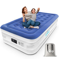 1 x RAW Customer Returns iDOO Simple Inflatable Mattress, Inflatable Bed with Built-in Inflation Pump. Quick Inflation Deflation in Just 3 Minutes. for Home, Travel Camping, Measurements 190x99x46cm, Blue - RRP €95.39