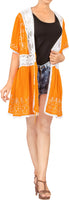 1 x Brand New LA LEELA Women s Beach Kimono Cover Up Summer Ruffle Casual Mandarin, Solid L-XL - RRP €24.0