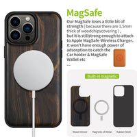 1 x RAW Customer Returns Carveit Phone Case for iPhone 14 Pro Max Wooden Cover Compatible with MagSafe Case Solid Wood for Apple 14 pro max Shockproof Bumper Soft TPU Case Dark Wood-Plain Wood  - RRP €33.99