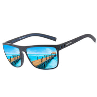 1 x RAW Customer Returns ZENOTTIC Polarized Sunglasses Men Lightweight TR90 Frame UV400 Protection Square Sunglasses, Black Frame C04 Blue Mirror Lens, L - RRP €29.23