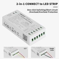 1 x RAW Customer Returns PAUTIX Single Color CCT LED Controller Kit, 2.4G RF wireless remote control, 2 in 1 LED controller dimmer for 2835 COB CCT LED strips, with white remote control, 12-24V 144W-288W without battery  - RRP €30.48