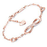 1 x RAW Customer Returns Billie Bijoux Infinity Infinity Symbol Women s Bracelet 925 Sterling Silver Zirconia Bracelet Adjustable Charm Bracelet for Mother s Day 2- rose gold  - RRP €34.99