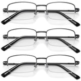 1 x Brand New VVDQELLA reading glasses metal frame men women reading glasses computer 1.75x 3 black fashion reading glasses with blue light filter spring hinge - RRP €60.0