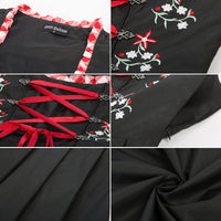 1 x RAW Customer Returns SCARLET DARKNESS dirndl 3 pieces. Set Bavarian Dress for Carnival Cosplay Red Black Plaid XL - RRP €65.51