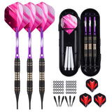 1 x RAW Customer Returns sanfeng darts, darts with plastic tip 18 grams, 3 pieces of professional soft darts arrows 16 grams for electronic dartboard, 6 aluminum shafts flights 50 anti-loose rubber rings 30 tips - RRP €15.12