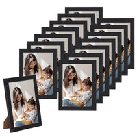 1 x RAW Customer Returns HORLIMER 15-piece picture frame set 13x18 cm, black picture frame with wood grain, photo frame collage for 18x13 photos and pictures, wall or table display - RRP €26.54