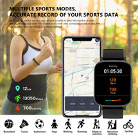 1 x RAW Customer Returns SANZEN Smartwatch for Men and Women with Calls and WhatsApp, 1.83 Inch Fitness Watch, Heart Rate Monitor, Pedometer, Smartband, Android, iOS Gold  - RRP €21.6