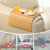 1 x RAW Customer Returns Sofa tray armrest Natural Bamboo Couch Tray Anti-Slip Sofa Storage Couch Storage Sofa Armrest Storage for Snacks, Cell Phone, Controls, Cups, Flexible and Foldable Cup Holder Sofa - RRP €27.22