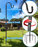 1 x RAW Customer Returns ADTSADDTO Garden Shepherd Hook, 2 Pieces 120 cm Metal Garden Stake with Heavy Duty Rust Resistant Hook with 5 Prong Base Shepherds Crook Hook for Solar Lights, Plant Baskets, Lanterns, Bird Houses - RRP €21.99