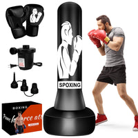 1 x RAW Customer Returns JUOIFIP Heavy Punching Bags for Adults - 69 Standalone Punching Bag with Stand for Men Training MMA Muay Thai Fitness - Perfect Standing Inflatable Kickboxing Bag Gift Box - RRP €49.99