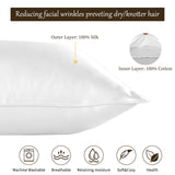 1 x RAW Customer Returns Since Silk 20 Momme Silk Pillowcase 2 Pieces Set, 100 Mulberry Silk Pillowcase for Hair and Skin with Envelope Closure, Soft and Smooth Silk Pillowcase, 50 x 75 cm White - RRP €45.24