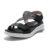 1 x RAW Customer Returns JOMIX Women s Summer Strap-on Sandals Elegant Flat Sandals Comfortable Slippers with Adjustable Elastic Home Beach Sea Shoes Open Toe for Summer SD9293 Black, 36  - RRP €32.95