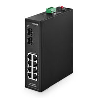 1 x RAW Customer Returns MokerLink 8 Port Gigabit Managed Industrial DIN-Rail Ethernet Switch with 2 SFP Ports, 20Gbps Switching Capacity, Web Managed IP40 Network Switch -40 to 185 F  - RRP €131.2