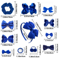 1 x RAW Customer Returns MUFEKUM Girls School Hair Accessories Set, Blue Bow Hair Clips Bow Headband Hair Accessories for Girls Children Christmas Birthday Gift Blue  - RRP €9.06