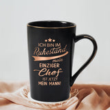 1 x RAW Customer Returns Joymaking coffee mug retirement gift for retiree, retirement gift for women retiree gift at the start of retirement farewell gift - my only boss is now my husband, 400ml black - RRP €19.15