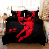 1 x RAW Customer Returns DELLIOP 3-Piece Basketball Michael Jordan Bedding Set with Zipper for Kids and Adults NBA Pattern Duvet Cover Set with 2 Pillowcases 50x75 cm - Black, Single 90x190 - RRP €27.9