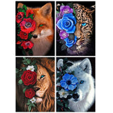 10 x Brand New DCIDBEI Diamond Painting 4 Pieces 30 x 40 cm 5D Adult Diamond Painting Kits Fox Lion Leopard Diamond Art Painting Pictures Accessories Paint by Numbers Cross Stitch Embroidery Mosaic Making Wall Decor - RRP €154.0