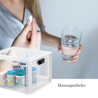 1 x RAW Customer Returns Theo Cleo Medicine Storage Box, Lockable Transparent Box for Cell Phones, Candy, Snacks, Personal Safe Personal Safe Foldable White  - RRP €25.2