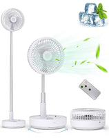 1 x RAW Customer Returns Primevolve 7.7 Oscillating Table and Stand Fan with Remote Control, Portable Foldable Travel Fan for Outdoor Travel Camping, 7200mAh Rechargeable Battery Fan Quiet for Bedroom Office-White - RRP €46.89