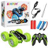 1 x RAW Customer Returns SIMPIM Remote Control Car Toy from 3 4 5 6 7 8 Years for Children 4WD 2.4 GHz Remote Control 360 Degree Double-Sided Stunt Car Gift Girls Boys Children for 3 4 5 6 7 8 12 - RRP €22.18