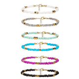 1 x RAW Customer Returns SAVITA 6 Pack 8-10 Inch Handmade Beaded Anklets for Women Colorful Bohemian Glass Beads Ankle Wrap Bracelets Cord Adjustable Elastic Thread Gifts for Women and - RRP €24.0