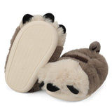 1 x Brand New CHEERFUL MARIO Winter Children s Animal Slippers Warm Plush Slippers for Cute Girls and Boys Non-Slip Brown Paw 23 24 EU - RRP €19.28