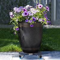 1 x RAW Customer Returns WBD WEIBIDA Plant trolley round load capacity 200 KG with 360 rotating wheels heavy duty, 40-54cm plant trolley outdoor and indoor, large rolling board plants for the home garden flowerpot, blue - RRP €40.39