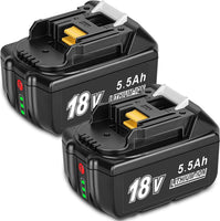 1 x RAW Customer Returns KUNLUN 2x BL1860B 18V 5.5Ah replacement battery compatibility for Makita 18V battery BL1830 BL1850 BL1840 BL1860B BL1855 BL1835 BL1820B BL1815 194205-3 LXT-400 tool batteries with LED indicator - RRP €68.96