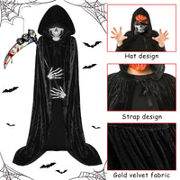 1 x Brand New TOPJOWGA Halloween Cloak with Hood, Grim Reaper Costume, 180 cm Vampire Cloak, Halloween Cloaks Costume Adults, Halloween Cloak Men Women for Halloween Costume Cosplay Party - RRP €19.2