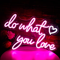 1 x RAW Customer Returns Do What You Love Neon Light Lettering, Pink Neon Sign for Wall Decor, USB Powered Neon Led Sign for Bedroom, Home Decor, Office - RRP €40.32