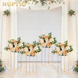 1 x RAW Customer Returns Nuptio White Wedding Centerpieces 2 Pieces 60cm Height Metal Flower Vase Column Rectangular Flowers Stand for Party Table Decorations Geometric Centerpiece Stands for Weddings - RRP €45.36