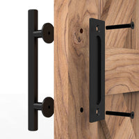 1 x RAW Customer Returns WOLFBIRD 24 cm barn door handle, sliding door pull handle, black door handle, sliding door handle, kitchen handles, sliding door handle, for a wooden door, cupboard door - RRP €19.15