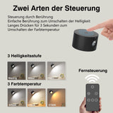 1 x RAW Customer Returns Indoor wall light, wall lamp with remote control, dimmable with battery with USB charging port, LED wall light touch control, 3 brightness levels, 3 color modes, 360 rotatable for living room, bedroom, black - RRP €26.21