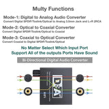 1 x RAW Customer Returns SOUTHSKY DAC audio converter, optical Toslink SPDIF to coax, coaxial to optical converter bidirectional, digital to analog RCA, 3.5 mm Aux, headphone amplifier - RRP €19.32