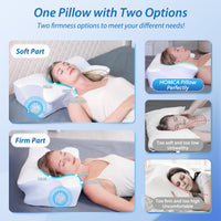 1 x RAW Customer Returns Memory Foam Cervical Pillow, Orthopedic Pillow for Neck Support, Soft and Hard Options - Ergonomic Orthopedic Pillow for Side and Back Sleepers, 60 44 13 14.5cm - RRP €49.99