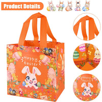 10 x Brand New Pack of 6 Easter egg hunt bags with handles, Easter bags for filling, reusable Easter gift bags, Easter bags, multifunctional Easter bags, gift bags, presents, party accessories - RRP €121.0