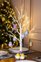 1 x RAW Customer Returns EAMBRITE White Easter Tree with Colorful Eggs, Battery Operated Branch Tree with Lights, Easter Gifts for Kids 60 cm 24 LEDs  - RRP €21.73