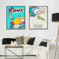 1 x Brand New Berkin Arts Art Print Unframed Space Universe Pictures Set of 4, Poster Size 28 x 35 cm Premium Art Paper Wall Decoration Matching Home Decoration Gift Space Cosmos Cartoon for Children Paintings - RRP €20.4