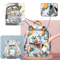 7 x Brand New Lakpopya Diaper Backpack Baby Diaper Bag Backpack for Stroller, Fashionable Diaper Backpack with Pattern and Multiple Compartments, Latest Styles White  - RRP €197.54