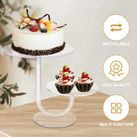 1 x RAW Customer Returns CECOLIC 2 Tier Clear Cake Stand Acrylic Cupcake Stand Cake Display Stand Dessert Pastry Holder for Wedding, Birthday, Party Decorations 10 inch  - RRP €24.99