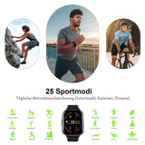 1 x RAW Customer Returns Smartwatch women men, fitness watch with 1.69 inch HD color display, 25 sports modes fitness tracker watch with heart rate monitor sleep monitor, IP68 waterproof sports watch with pedometer stopwatch watch black  - RRP €25.56