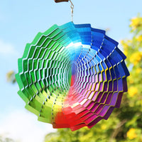 1 x RAW Customer Returns 3D Mandala Wind Chime Stainless Steel Wind Chime 30cm Colorful Rotating Wind Chime Brilliant Colors for Outdoor Indoor Living Room Window Corridor Yard Garden Decoration - RRP €18.14