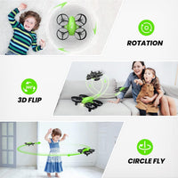 1 x RAW Customer Returns Potensic Mini Drone for Children and Beginners with 3 Batteries, RC Quadcopter, Mini Drone with Altitude Hold Mode, Start Landing with One Button, Headless Mode, Toy Drone Helicopter A20 Green - RRP €37.99