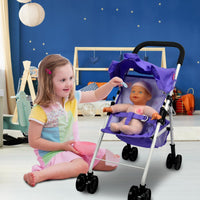 4 x Brand New Umbrella Stroller for Dolls, ANIVIA Toys Doll Stroller for Children with Basket and Mute Wheels, Ideal for Dolls up to 18 DA004L PURPLE  - RRP €196.0