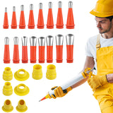 2 x RAW Customer Returns 24 Pieces Sealant Finisher Kit, Stainless Steel Sealant Nozzle Applicator Sealant Finisher, Sealant Tool Applicator Caulking Nozzles for Kitchen, Bathroom, Window, Sink 16 Nozzles 8 Bases  - RRP €26.2