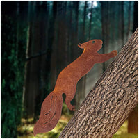 1 x RAW Customer Returns sukevitor rust decoration for garden, squirrel rust decoration 9cm x length 30cm, patina squirrel for metal rust garden decoration as a squirrel figure - rust decoration for outdoors - RRP €13.1